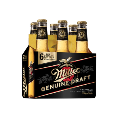 Miller Genuine Draft (6-Pack, 355ml Bottles)