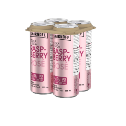 Smirnoff Vodka and Soda Raspberry Rosé 4 Pack