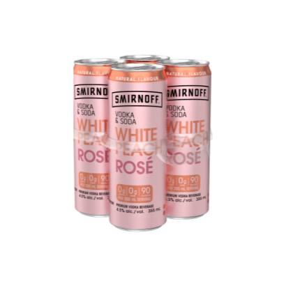 Smirnoff Soda White Peach & Rosé (4-Pack)
